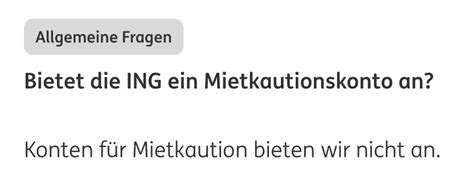 ing diba mietkautionskonto|Mietkaution bei der ING Bank